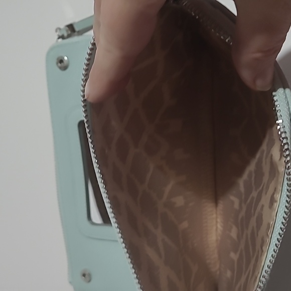 Stella & Dot Doule Clutch Eyelet Cutout Mint Green Purse/Wallet - Picture 5 of 6